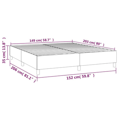 vidaXL Bed Frame without Mattress Dark Grey Double Fabric