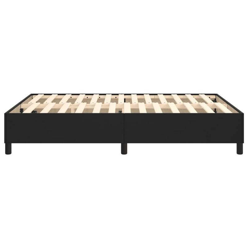 vidaXL Bed Frame without Mattress Black Queen Faux Leather