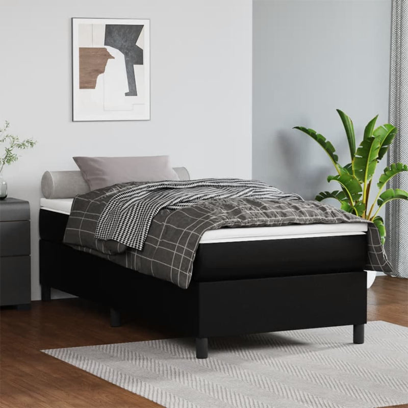 vidaXL Bed Frame without Mattress Black Queen Faux Leather