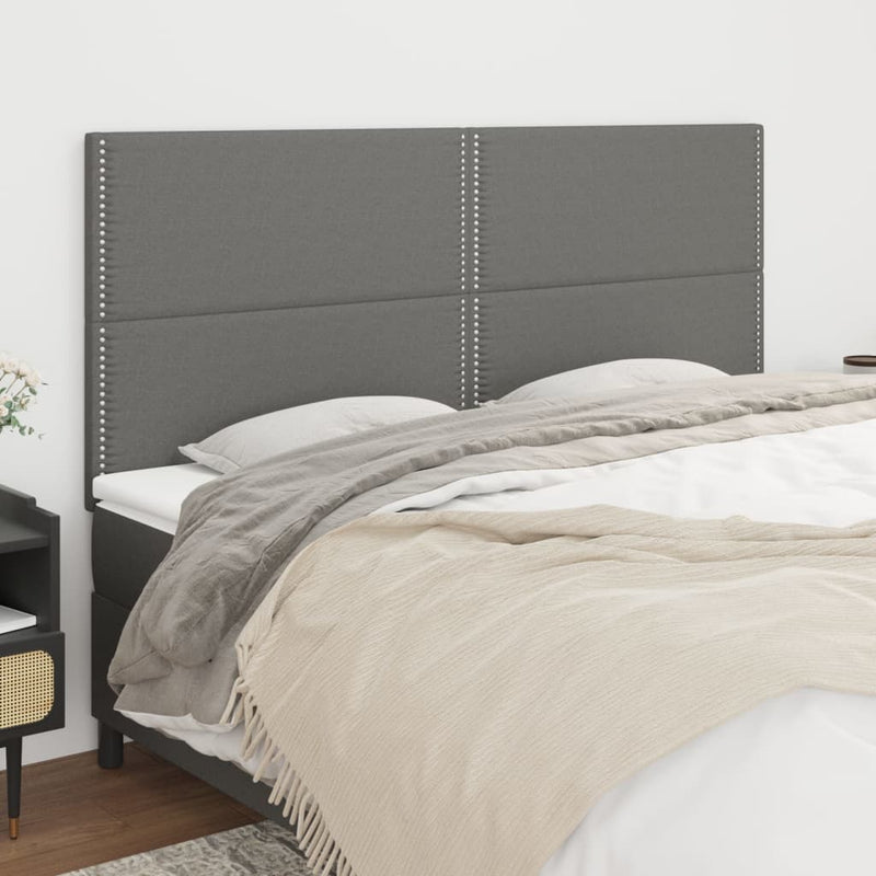 vidaXL Headboards 2 pcs Dark Grey 80 cm Fabric