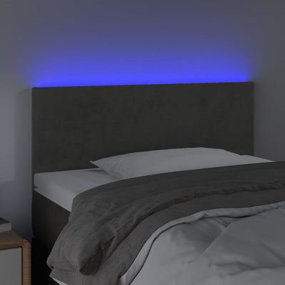 vidaXL LED Headboard Dark Grey 160 cm Velvet