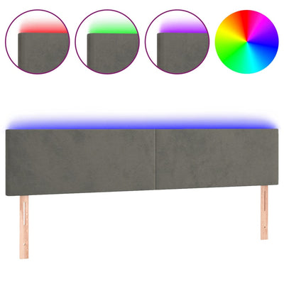 vidaXL LED Headboard Dark Grey 160 cm Velvet