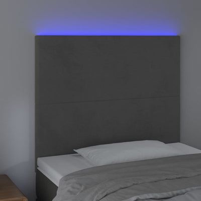 vidaXL LED Headboard Dark Grey 160 cm Velvet