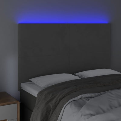 vidaXL LED Headboard Dark Grey 160 cm Velvet