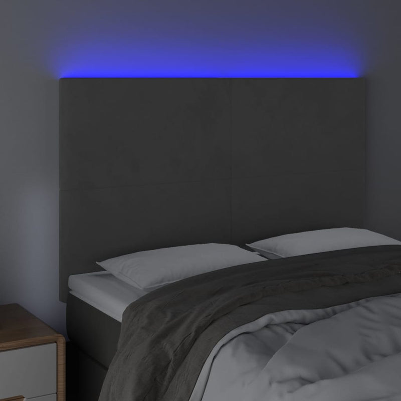 vidaXL LED Headboard Dark Grey 160 cm Velvet