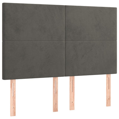 vidaXL LED Headboard Dark Grey 160 cm Velvet