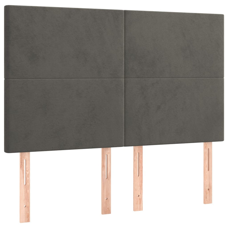 vidaXL LED Headboard Dark Grey 160 cm Velvet