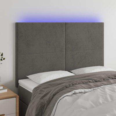 vidaXL LED Headboard Dark Grey 160 cm Velvet