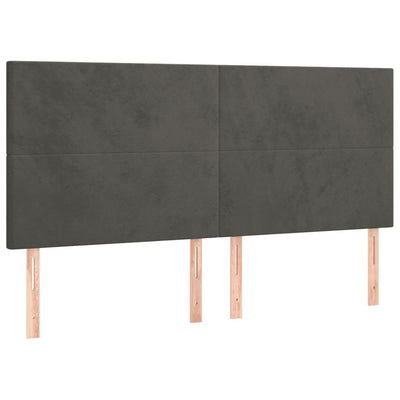 vidaXL LED Headboard Dark Grey 160 cm Velvet