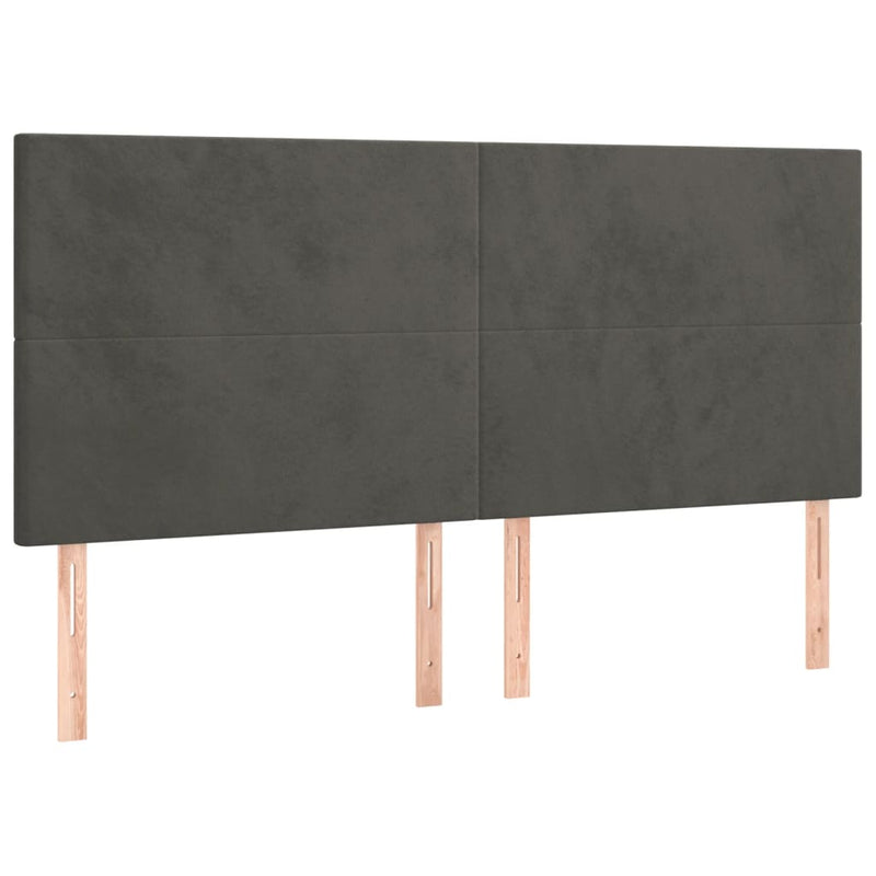 vidaXL LED Headboard Dark Grey 160 cm Velvet