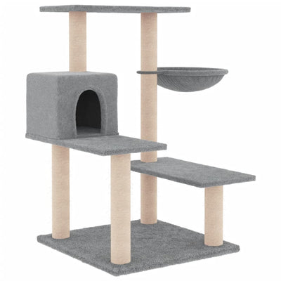 vidaXL Cat Tree with Sisal Scratching Posts Cream 132 cm