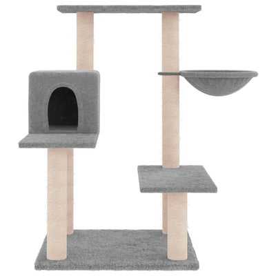 vidaXL Cat Tree with Sisal Scratching Posts Cream 132 cm