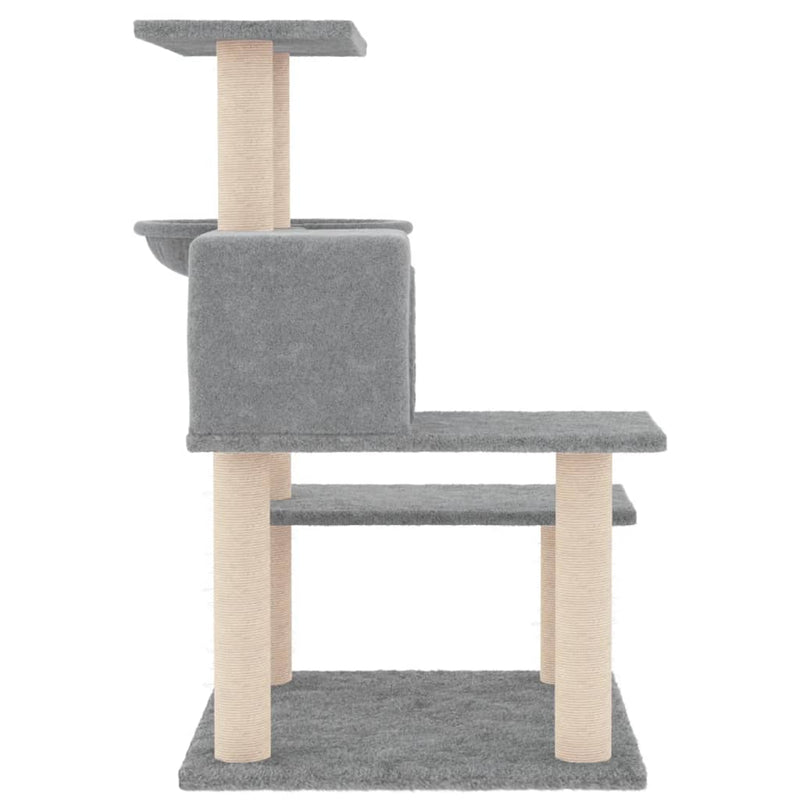 vidaXL Cat Tree with Sisal Scratching Posts Cream 132 cm