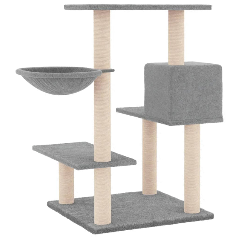 vidaXL Cat Tree with Sisal Scratching Posts Cream 132 cm