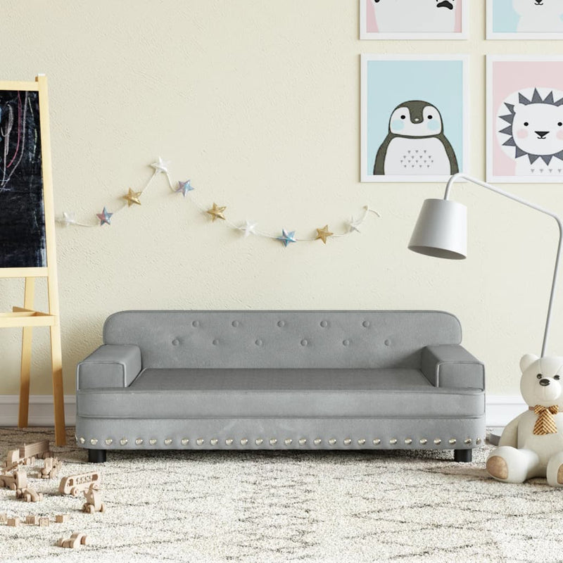 vidaXL Kids Sofa Black 90x53x30 cm Velvet