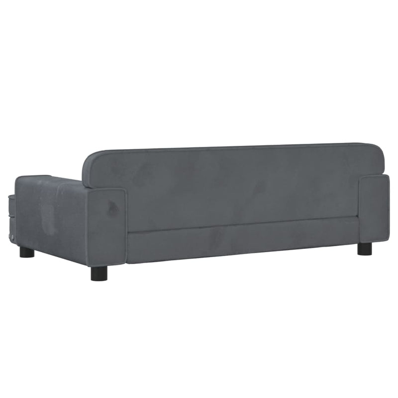 vidaXL Kids Sofa Black 90x53x30 cm Velvet