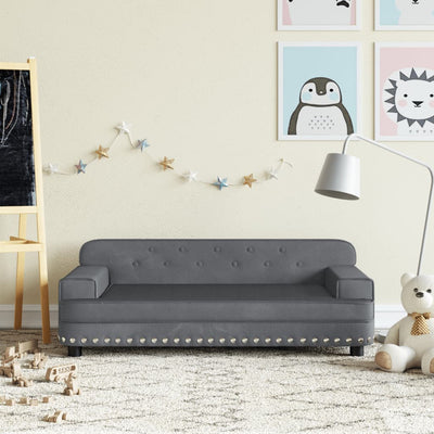 vidaXL Kids Sofa Black 90x53x30 cm Velvet