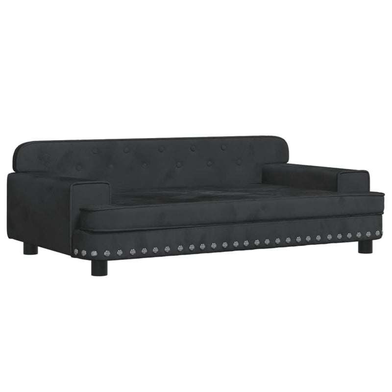 vidaXL Kids Sofa Black 90x53x30 cm Velvet