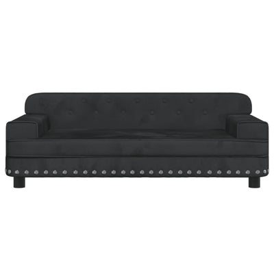 vidaXL Kids Sofa Black 90x53x30 cm Velvet