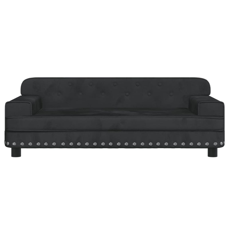 vidaXL Kids Sofa Black 90x53x30 cm Velvet