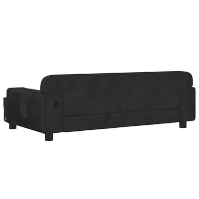vidaXL Kids Sofa Black 90x53x30 cm Velvet