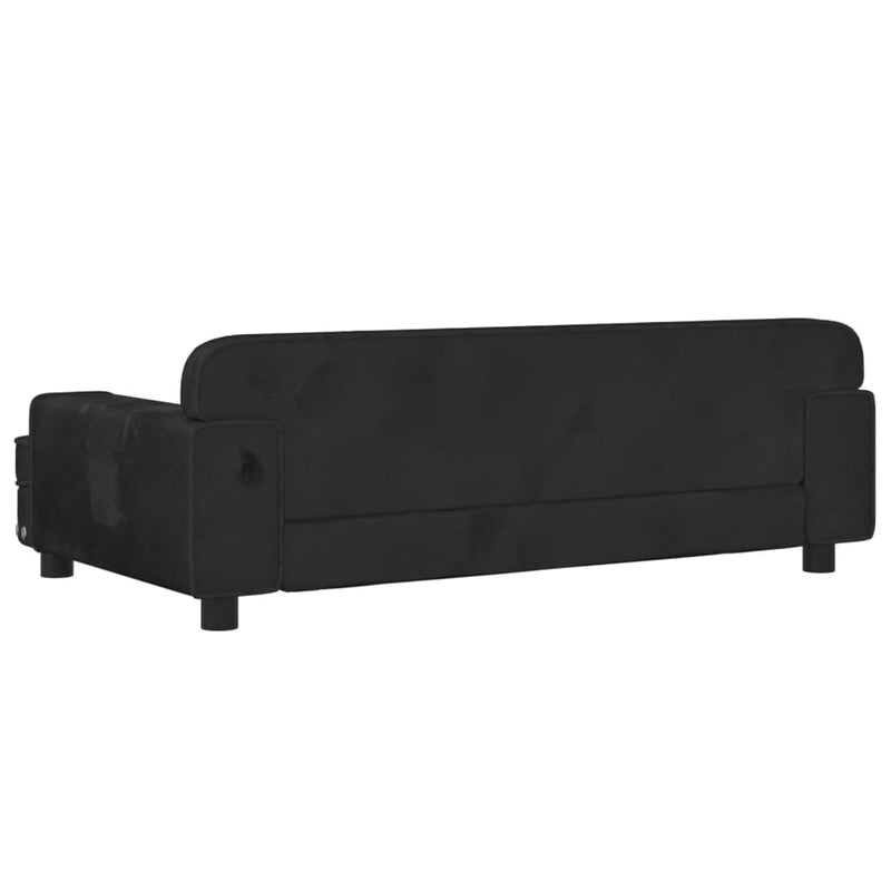 vidaXL Kids Sofa Black 90x53x30 cm Velvet
