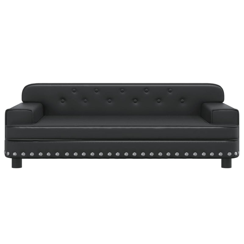 vidaXL Kids Sofa Black 70x45x30 cm Faux Leather