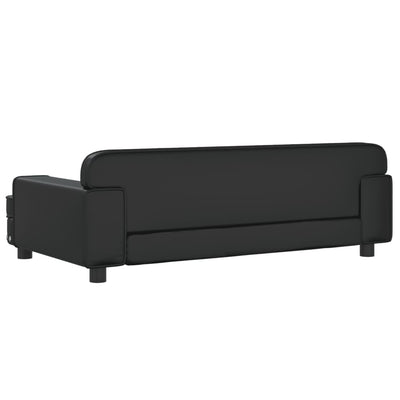 vidaXL Kids Sofa Black 70x45x30 cm Faux Leather