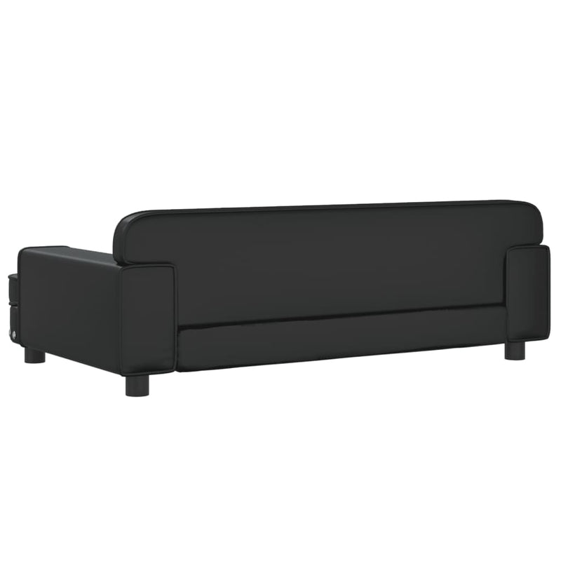 vidaXL Kids Sofa Black 70x45x30 cm Faux Leather