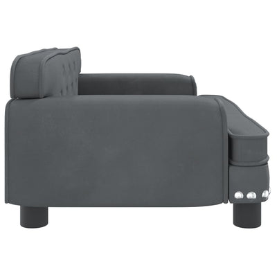 vidaXL Kids Sofa Black 90x53x30 cm Velvet