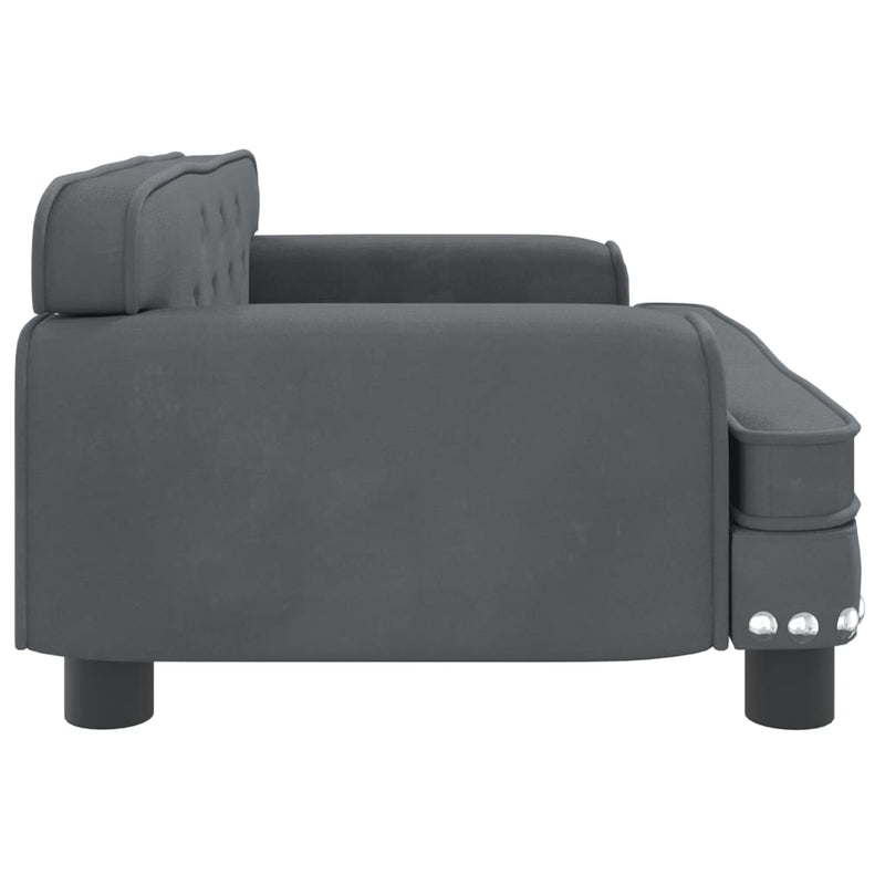 vidaXL Kids Sofa Black 90x53x30 cm Velvet