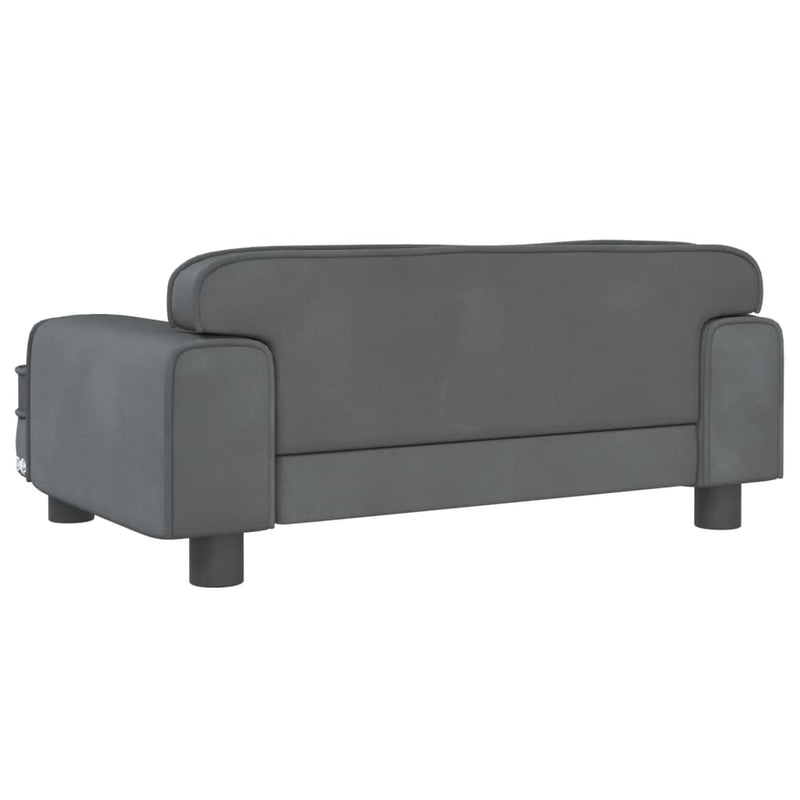 vidaXL Kids Sofa Black 90x53x30 cm Velvet