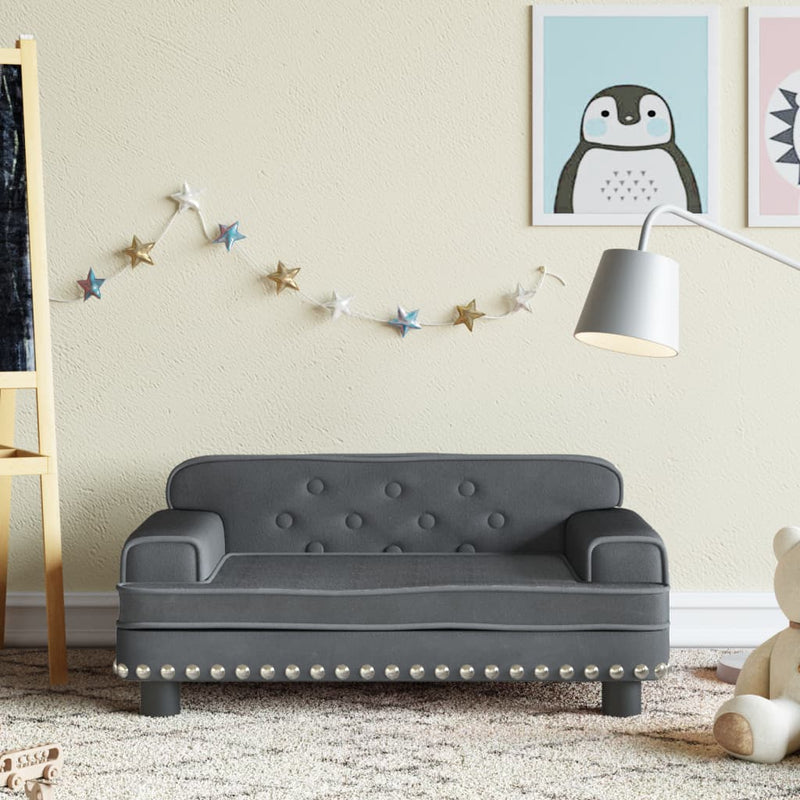vidaXL Kids Sofa Black 90x53x30 cm Velvet