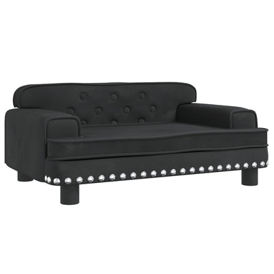 vidaXL Kids Sofa Black 90x53x30 cm Velvet