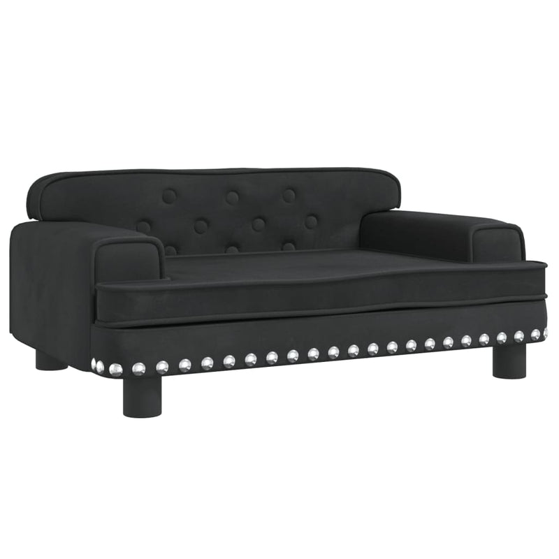 vidaXL Kids Sofa Black 90x53x30 cm Velvet