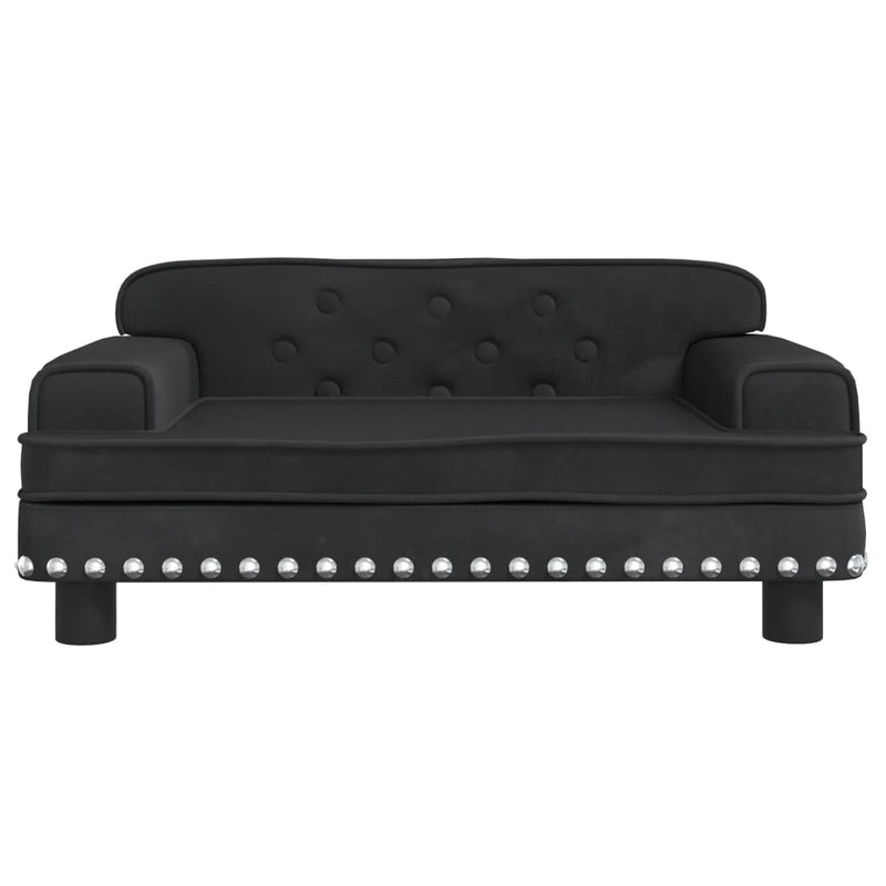 vidaXL Kids Sofa Black 90x53x30 cm Velvet