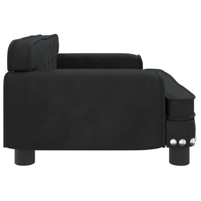 vidaXL Kids Sofa Black 90x53x30 cm Velvet