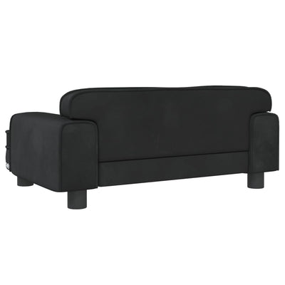 vidaXL Kids Sofa Black 90x53x30 cm Velvet