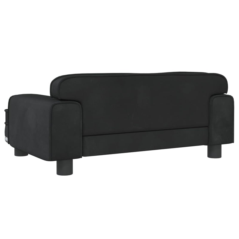 vidaXL Kids Sofa Black 90x53x30 cm Velvet