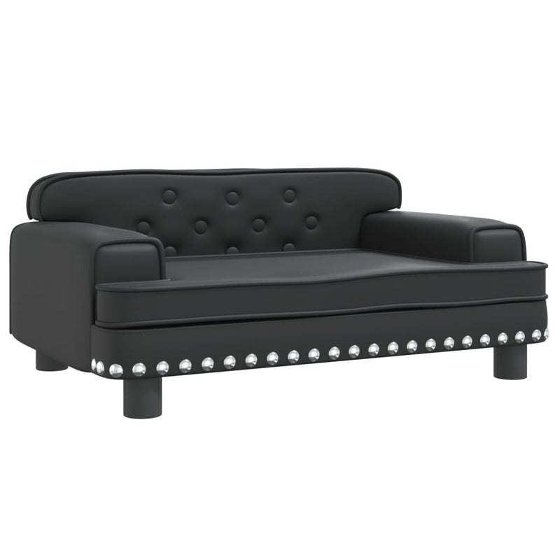 vidaXL Kids Sofa Black 70x45x30 cm Faux Leather