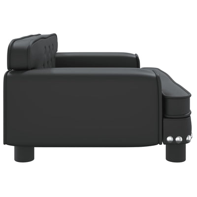 vidaXL Kids Sofa Black 70x45x30 cm Faux Leather