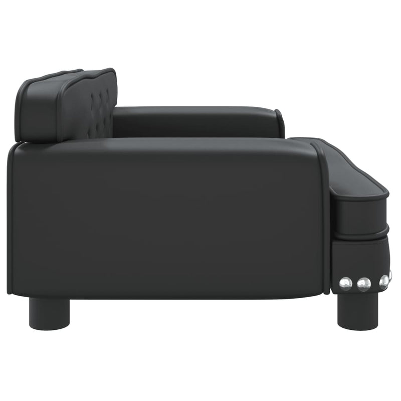 vidaXL Kids Sofa Black 70x45x30 cm Faux Leather