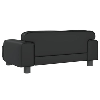 vidaXL Kids Sofa Black 70x45x30 cm Faux Leather