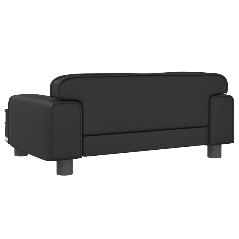 vidaXL Kids Sofa Black 70x45x30 cm Faux Leather