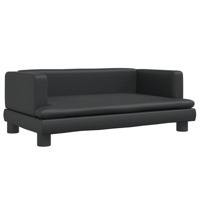 vidaXL Kids Sofa Black 60x40x30 cm Faux Leather