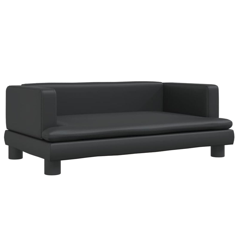 vidaXL Kids Sofa Black 60x40x30 cm Faux Leather