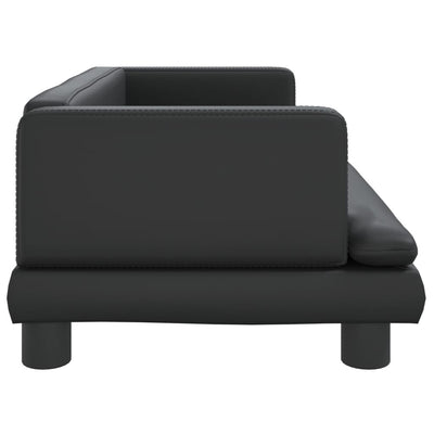 vidaXL Kids Sofa Black 60x40x30 cm Faux Leather