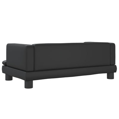 vidaXL Kids Sofa Black 60x40x30 cm Faux Leather