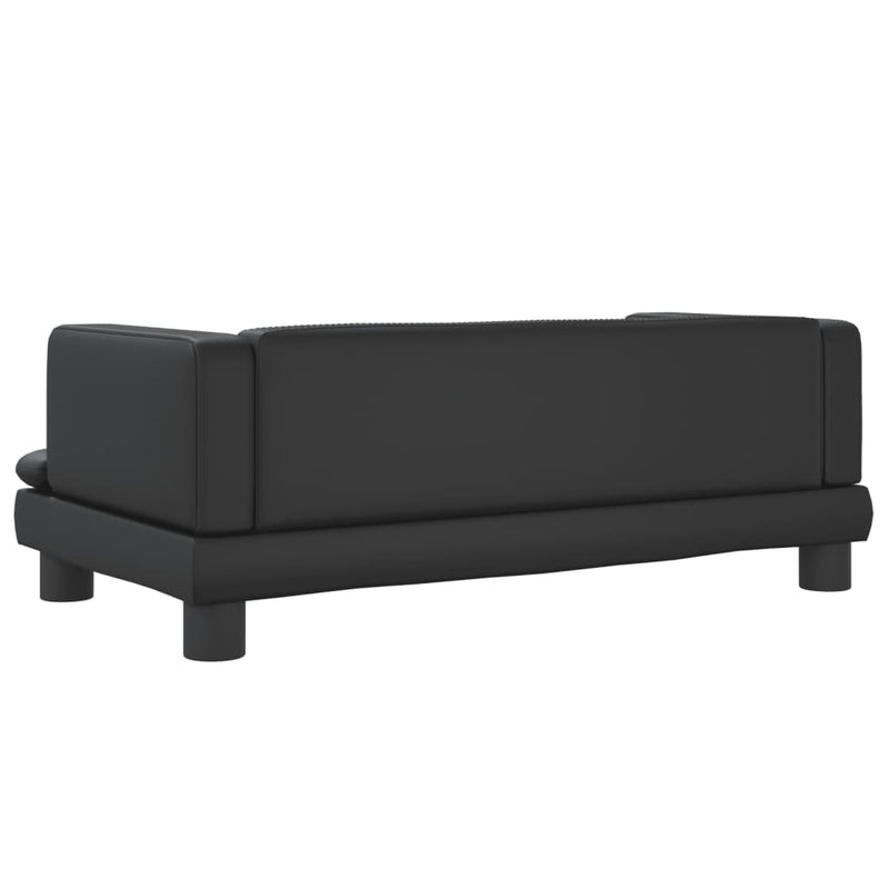 vidaXL Kids Sofa Black 60x40x30 cm Faux Leather