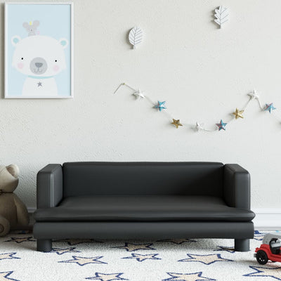 vidaXL Kids Sofa Black 60x40x30 cm Faux Leather
